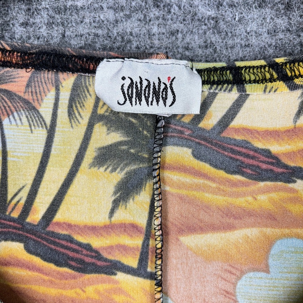 Vintage Jananas Dress Size S Hawaiian Tropical Sunset Y2K Surfcore Island Y2K - Picture 3 of 9